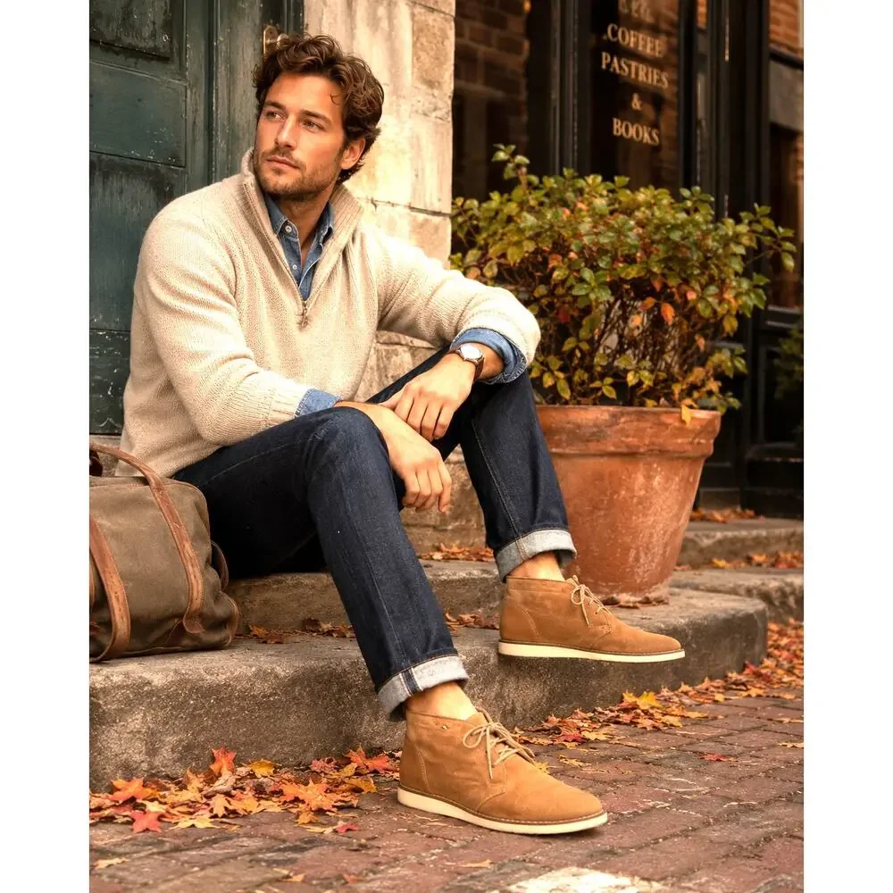 TOMS Mateo Chukka Boots Men's 9.5 Suede Desert Boots Chestnut Casual